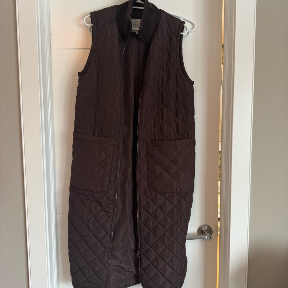Quilted Brown Sleeveless Vest